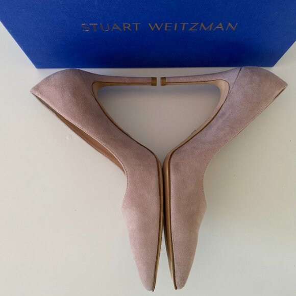 (LIKE NEW ) STUART WEITZMAN |LEIGH 95 | SUEDE BABY PINK - Picture 8 of 17